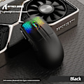 Miniatyrbild 2 av 8: Trådlös Spelmus med Tri-lägen BT 5.1/2.4Ghz/USB-C, Lätt 49g, PAW3212 Optisk Sensor, Uppladdningsbart Batteri, RGB LED Bikake Mus Black