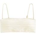 Miniatyrbild 5 av 7: WJSMWomen 2-delat bandeau-baddräkter Ribbade spetsade upptill utan axelband Bandeau Bikini Set High Cut Baddräkter 5-top Only-2beige M