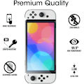 Pikkukuva 5 / 5: Läpinäkyvä näytönsuoja Nintendo Switch OLED -lasikalvolle Kestävä kuplaton kirkas suojakalvo HD