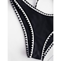Miniatyrbillede 5 af 6: WJSM Kvinde Bindebånd Polstret Høj Skæring Bralette Bikini Sæt Todelt Badetøj 2-black XL