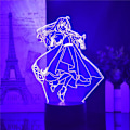 Miniatyrbild 1 av 7: 3D Vandrande Häxa Illusionslampor Anime Light Novel Resan av Elaina Lampor Fjärrkontroll/Touch LED Nattlampor Sovrumsbordlampor (Svart Bas)
