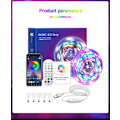 Miniatyrbillede 5 af 10: 9,85ft/3M LED-strimmel, musik synkroniseret farveskiftende RGBIC LED-strimmel indbygget mikrofon, Bluetooth-app-styrede LED-lys reb lys