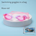 Miniatyrbild 3 av 3: Vattentäta simglasögon Unisex Simglasögon Platta glasögon Justerbara Blue(bagged swimming goggle)