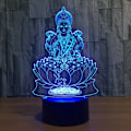 Miniatyrbild 1 av 7: 7 Färgväxlande Nattlampa 3D Atmosfärisk Glödlampa 3D Visuell Illusion LED-lampa för Barnleksak Jul- och Födelsedagspresenter (Buddha)