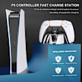 Miniatyrbillede 5 af 6: PS5 Controller-opladerstation, PS5-opladerstation med hurtigopladning 5V/3A, dobbelt controller-opladerstand til Playstation 5