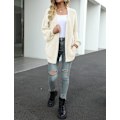 Miniatyrbillede 5 af 5: Kvinde Cardigan Tyk Strik Sweater Oversized Ballon Ærme Cardigan Jakke, Blød, Behagelig og Hudvenlig.