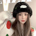 Miniatyrbilde 3 av 4: Vinter Faux Fur Bucket Hat, Fluffy Fuzzy Varme Hatter, Plysj Fiskerlue, Pelsaktig Puffy Fedora Hatter（Svart）