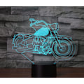 Miniatyrbilde 5 av 7: 3D Motorsykkel Fjernkontroll 16 Farger Nattlys Illusions Akryl LED Bord Nattbord Lampe Barn Soverom Skrivebord Dekor Bursdagsgaver Leke for Barn