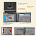 Miniatyrbillede 2 af 7: Herre Wallets Kortholder Slim Rfid Læder 2 ID Vindue Med Gaveæske Classic grey