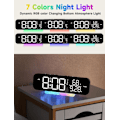 Miniatyrbillede 3 af 6: Ekstra høj vibrerende vækkeur med sengevibrator til tunge sovende, hørehæmmede døve, justerbar lydstyrke, dæmper, stort LED-digitalt display med RGB-natlys Black