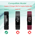 Miniatyrbilde 4 av 6: 2 stk. lader kompatibel med Fitbit Inspire 2 / Fitbit Ace 3, erstatnings-USB-ladedokk ladekabel lader