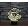 Miniatyrbilde 4 av 7: 3D Shell Diamond Fjernkontroll 16 Farger Nattelykter Illusions Akryl LED Bord Nattbord Lampe Barn Soverom Skrivebord Dekor Bursdagsgaver Leke for Barn