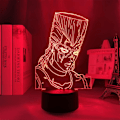Miniatyrbilde 4 av 7: Akryl Jean Pierre Polnareff 3D Lampe Anime Illusions LED Nattelys Jente Gutter Bursdagsgave 7/16 Farger Berøringsfjernkontrollbryter