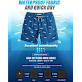 Miniatyrbild 5 av 6: Badbyxor för män 7 tum Snabbtorkande tryckta shorts med meshfoder Badkläder 5 Blue Shark L