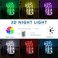 Miniatyrbilde 2 av 7: Anime LED nattlys, 7 farger USB-lading 3D berøringsillusjon skrivebordslampe med 16 farger fjernkontroll bordlampe for barnerom, barnebursdag jul påske