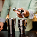 Miniatyrbild 3 av 5: Rostfritt stål unskopp dubbelände vinmätglas Double ände vinmätglasstång specialblandare 3 delar set