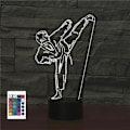 Miniatyrbillede 1 af 7: 3D Karate Fjernbetjening 16 Farve Natlys Illusion Akryl LED Bord Sengelampe Børneværelse Skrivebords Dekoration Fødselsdagsgaver Legetøj til Børn