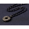 Pikkukuva 2 / 4: Luonnollinen obsidiaanidonitsi Rauhan solki PIXIU Amuletti Kaulakoru Riippuva luonnollisella helmiketjulla miehille Miehille（Kultainen obsidiaani）