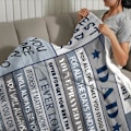 Miniatyrbillede 4 af 6: Far Gaver fra Datter/Søn Tæppe 100*150cm, Fars Fødselsdagsgave, til Far, Fødselsdagsgave til Far, Blødt Flanell Fleece Tæppe 100*150cm