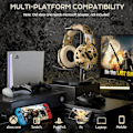 Miniatyrbillede 4 af 7: Gaming Headset til Xbox One, PS4 Headset med Mikrofon, Stereo Surround Sound, Støjreducerende Mikrofon & One-Key Mute, Cool Camo Gaming Hovedtelefoner til