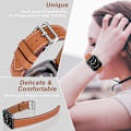 Miniatyrbillede 3 af 5: Kompatibel med Apple Watch Band Series 40mm 42mm 38mm, Ægte Læder Udskiftningsrem til iWatch, Læder Apple Watch Rem til Kvinder & Mænd, Brun