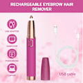 Miniatyrbillede 7 af 7: Genopladelig øjenbrynshår-fjerner, trimmer smertefri-præcisions øjenbryns trimmer bryn epilator øjenbryn ansigts barbermaskine mini med LED-lys