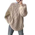 Miniatyrbild 1 av 5: Dam 2022 Vinter Pullover Tröja Casual Långärmad Crewneck Lös Grov Stickad Jumper Toppar Blus