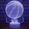 Miniatyrbillede 2 af 8: Basketball 3D Optisk Illusion Akryl Natlampe Berøringskontakt 7 Farveskift USB LED Bordlampe