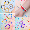 Miniatyrbillede 5 af 6: 2000+ stk. Latte lerperler i bulk, polymer lerperler til armbånd, heishi lerperler til armbånd, flade lerperler (6 mm). Latte