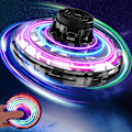 Miniatyrbild 1 av 6: Fidget Spinner Flygleksaker, Mini Fly UFO Handstyrd Boomerang Drone, Coola Prylar Gadgets Presenter för Barn Pojkar Flickor Tonåringar Inomhus Utomhus Black