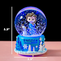 Miniatyrbild 6 av 6: 100MM Kreativ Musikask, Snöglob för Flickor med Färgglada Ljus & Automatisk Snöfallsmusik Snöboll, Heminredning