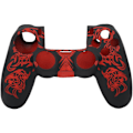 Miniatyrbilde 1 av 7: Spillkontrollhud Grip Deksel Case, Myk Silikon Case, Hud Grip Shell Deksel for PlayStation 4 PS4 Kontroll Black-red