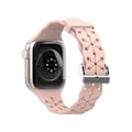 Miniatyrbillede 1 af 4: Urrem til Apple iWatch 6/5/4/3/2/1 Generation SE Hulmønstret Solid Silikonrem --- Retro Rose（42/44/45MM）