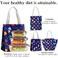 Miniatyrbild 4 av 6: Lunch Bag Isolerad Lunch Bag för Kvinnor Män Återanvändbar Lunch Tote Bärbar Vuxen Termisk Stor Lunch Cooler för Arbete Picknick Strand-Rymdskepp Dark Blue