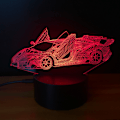 Pikkukuva 1 / 9: 7 Väriä Vaihtava Yövalo 3D Tunnelma Lamppu 3D Visuaalinen Illuusio LED-Lamppu Lapsille Leikkiin Joulu- ja Syntymäpäivälahjaksi (Kilpa-auto)