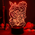 Miniatyrbilde 1 av 4: 3D nattlys, 3D optisk illusjon LED-lamper med fjernkontroll og RGB-farger (DRAGON BALL)