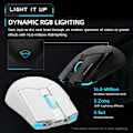 Miniatyrbillede 6 af 7: Trådløs Gaming Mus, 26.000 DPI, PAW3395 Sensor, RGB Baggrundsbelysning, Ergonomisk Design, 6 Programmerbare Knapper, Lang Batterilevetid, Ultralet Black M7 Pro