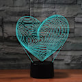 Miniatyrbillede 3 af 6: 3D Kærlighedshjerte Natlys Lampe Illusion Natlys 7 Farveskiftende Berøringskontakt Bordskrive Dekorationslamper Gave Akryl Flad ABS Base
