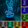 Miniatyrbild 1 av 6: Mickey Mouse Minnie Mus-leksaker 3D LED Akryl Nattlampa med Fjärrkontroll & Smart Touch 16 Färger Bytbar Dimbar USB-driven Sovrumsdekoration