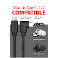 Miniatyrbild 3 av 7: 2-i-1 Quest (Oculus) Link Virtual Reality Headset-kabel för Quest 2 och Quest - 16FT (5M) - PC VR