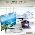 Miniatyrbillede 6 af 7: USB C til dobbelt HDMI-adapter til 2 skærme, 4K 60Hz 1080p, Type C til dobbelt HDMI-konverter til MacBook Pro Air LenovoYoga Thinkpad Dell XPS og mere