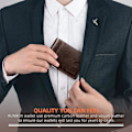 Miniatyrbillede 5 af 7: Slanke tegnebøger til mænd - Læder pengeklips til mænd - RFID-blokerende frontlomme Bifold-pung - Minimalistisk kreditkortholder med gaveæske Chocolate