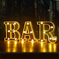 Miniatyrbillede 6 af 6: JUSTUP LED-bogstavlys, 26 gyldne bogstaver, der lyser op, til bryllup, fødselsdagsfest, jul, hjem, bardekoration (guld X)