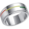 Miniatyrbild 1 av 4: Unisex vuxen rostfritt stål regnbåge LGBT Pride Spinner Ring 8MM--US9