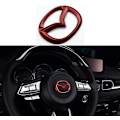 Pikkukuva 1 / 5: MAXDOOL Punainen ohjauspyörän kannen tarra paljettikehys Mazda 3 6 CX-3 CX-5 CX-9 sisätilojen lisävarusteet (punainen)