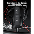 Miniatyrbillede 4 af 6: HW02 USB-headset med mikrofon, støjreduktion og indbygget kontrol, superlet, ultrakomfortabelt computerheadset til bærbar pc, on-ear kablet kontor-C Black