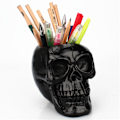Miniatyrbillede 1 af 6: Sort Pen & Blyantholder Skeletnøgleholder Makeupbørsteholder Blomsterpotte Hjemmekontor Skrivebordsartikler