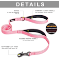 Miniatyrbilde 2 av 7: 5 FT Heavy Duty Hundekobbel med 2 komfortable polstrede håndtak, trafikkhåndtak og avansert enkel snapkrok, reflekterende gåledning for store, mellomstore og S Pink5FT 5 Feet (Pack of 1)