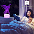 Miniatyrbild 4 av 7: Dragon 3D Optisk Illusion Barnlampa 3D Nattlampa Sänglampa 16 Färger med Fjärrkontroll Dragon Leksaker som en Perfekt Födelsedagspresent för Pojkar och Flickor