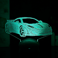 Miniatyrbild 1 av 6: 3D Optisk Illusion Bil Nattlampa, 3D Billampa 16 Färgvariationer, Smart Touch-knapp USB och Batteridrift, Fantastisk Kreativ Konstruerad Design